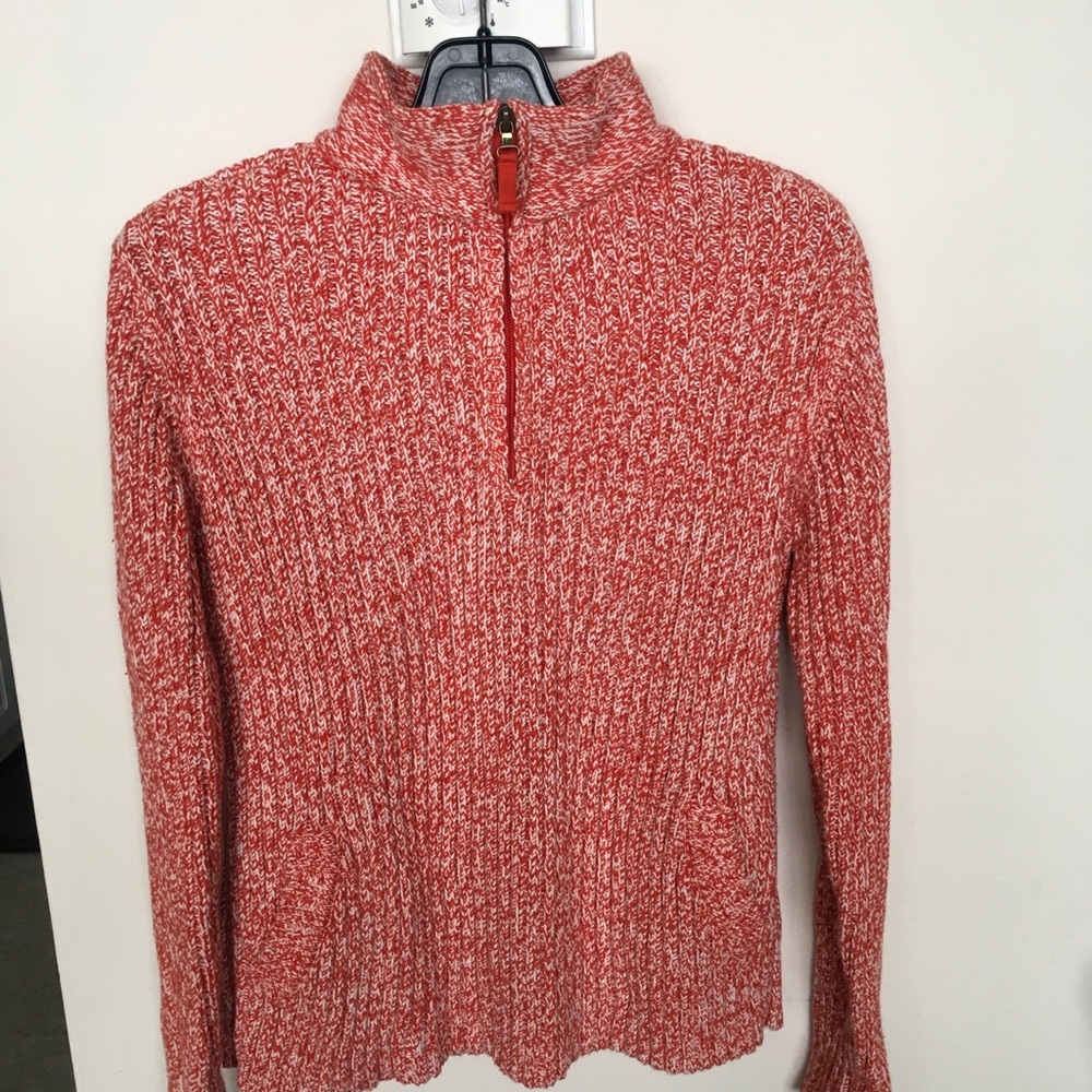 Tommy Hilfiger Red and White Knit Pullover